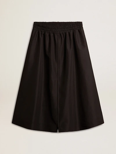 Flared skirt black technical nylon