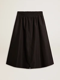 Flared skirt black technical nylon