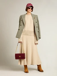 Women's boxy sweater wool with hotfix crystal decoration