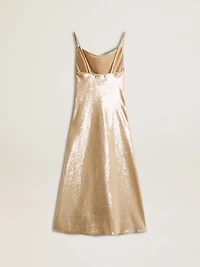 Sleep dress parchment-colored sequins