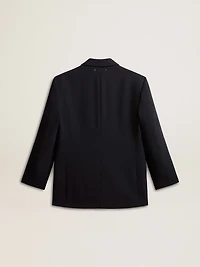 Women’s black wool-blend blazer jacket
