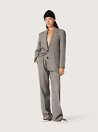 Women's jacket gray Prince of Wales check with crystal embroidery