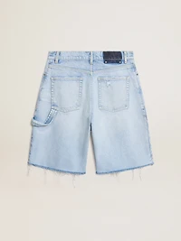 Women's Bermuda shorts in lived-in effect denim