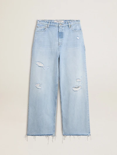 Women’s pants lived-in effect denim