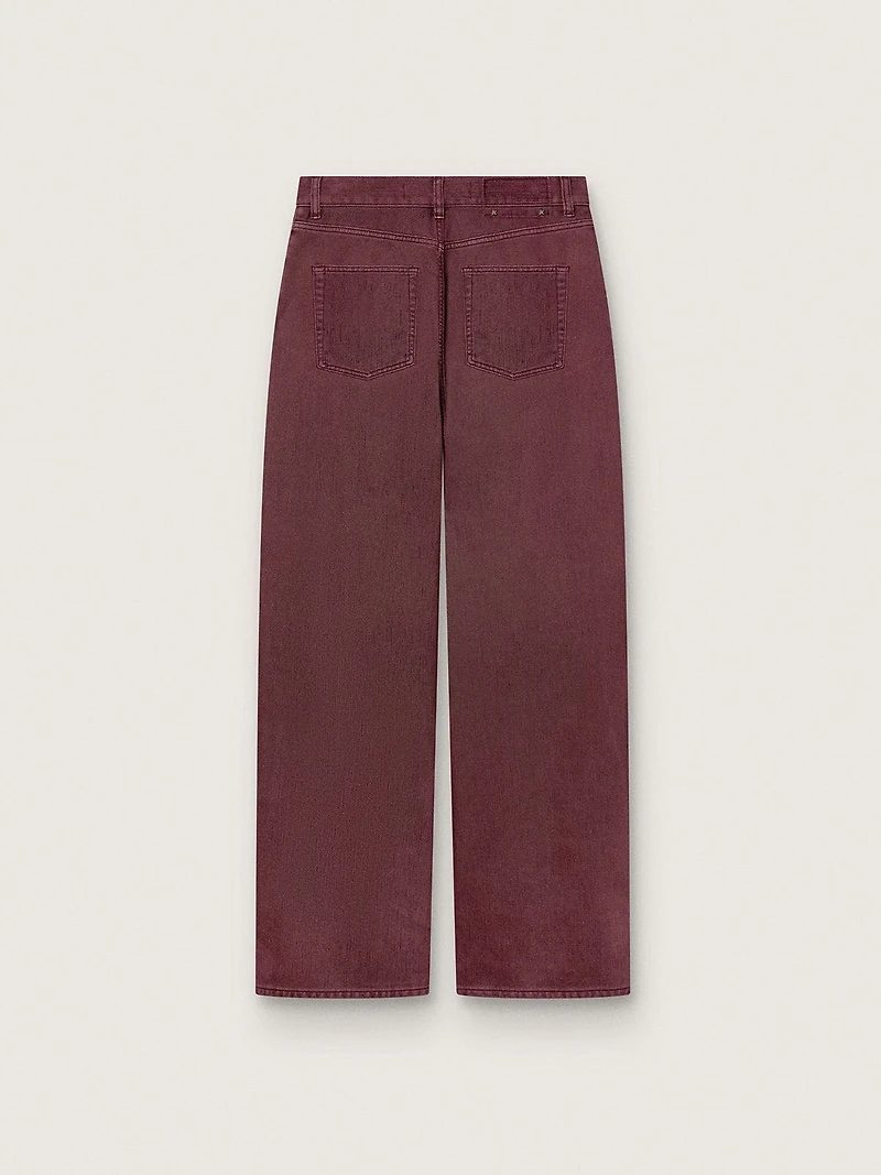 Women's jeans burgundy denim