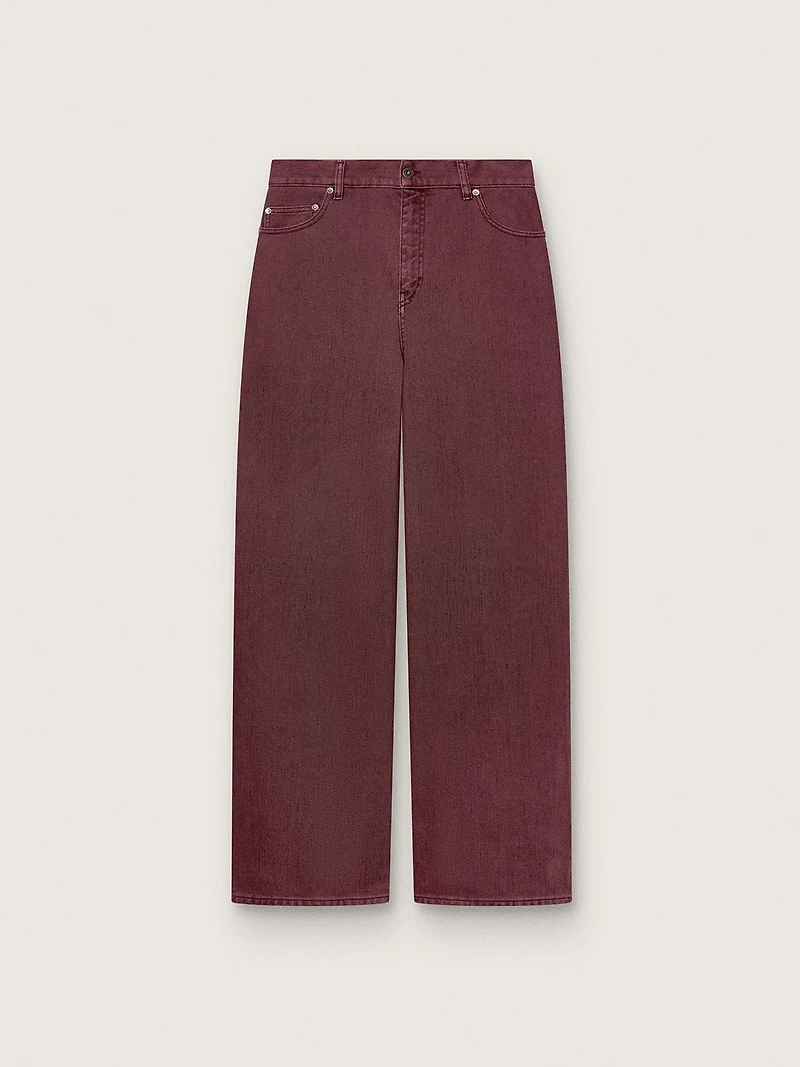 Women's jeans burgundy denim
