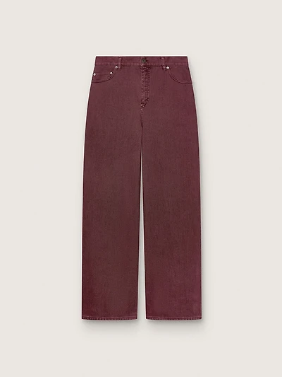 Women's jeans burgundy denim