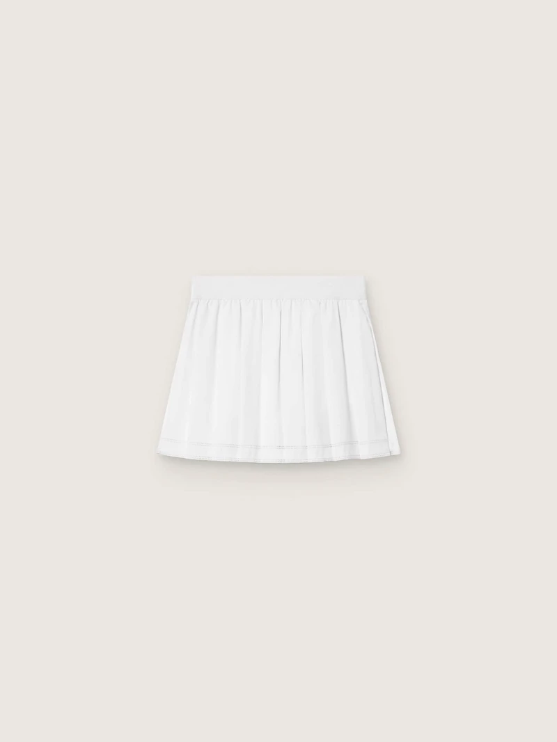 Pleated sports miniskirt white