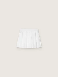 Pleated sports miniskirt white