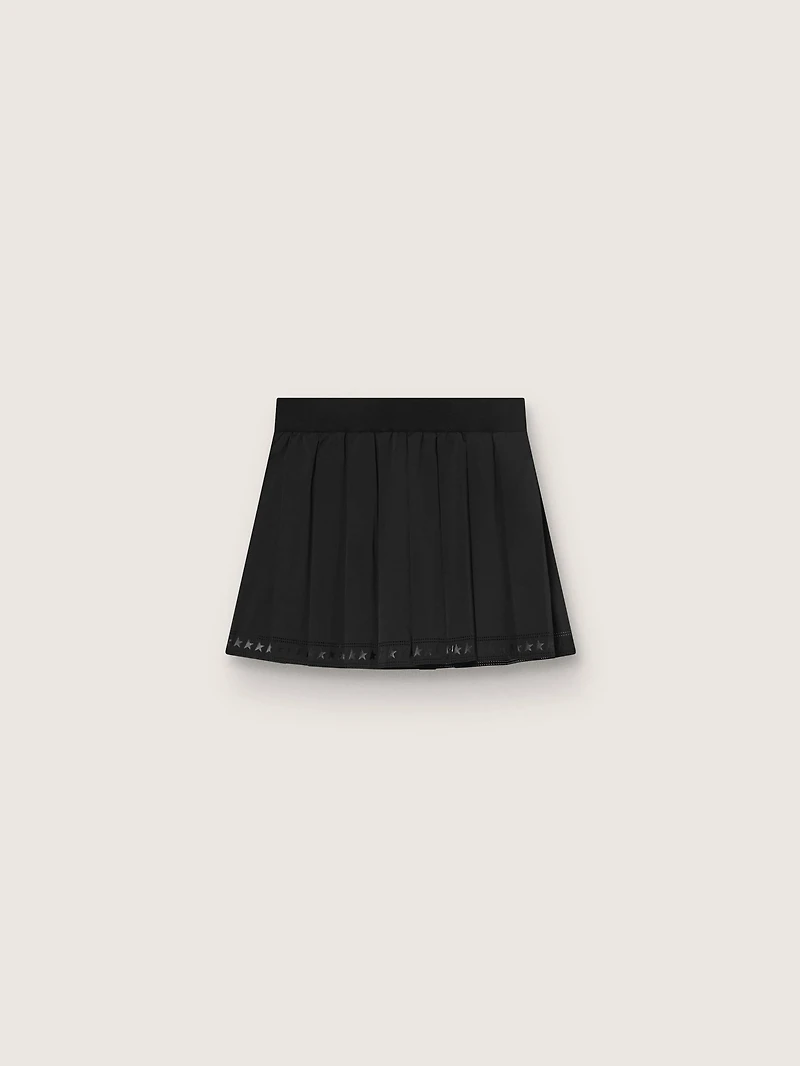 Pleated sports miniskirt black
