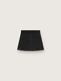 Pleated sports miniskirt black