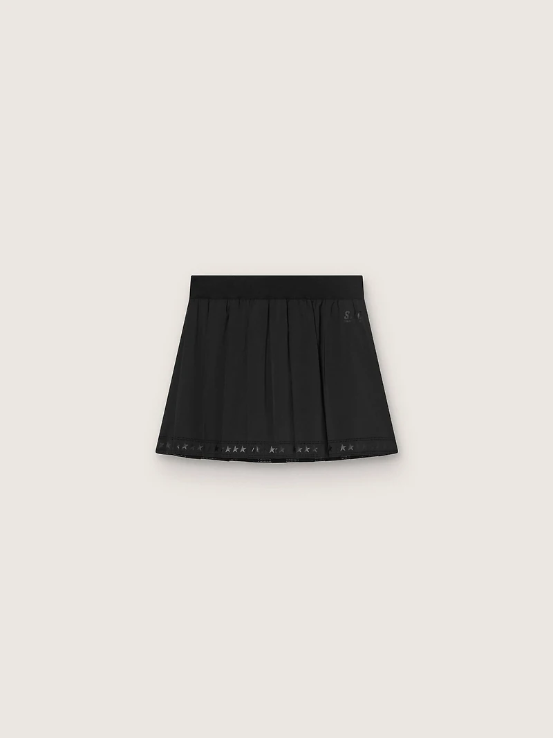 Pleated sports miniskirt black