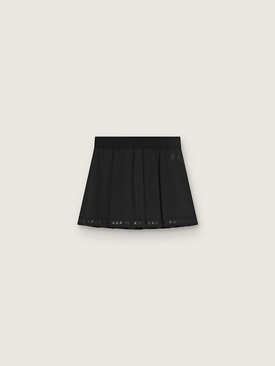 Pleated sports miniskirt black