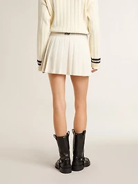 White pleated Star miniskirt