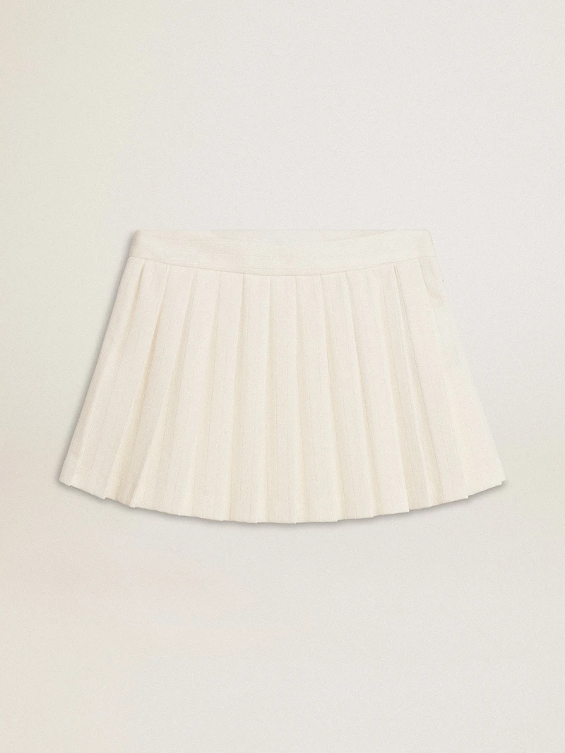 White pleated Star miniskirt
