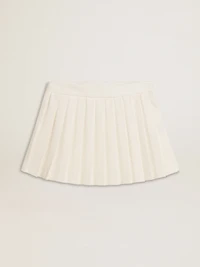 White pleated Star miniskirt