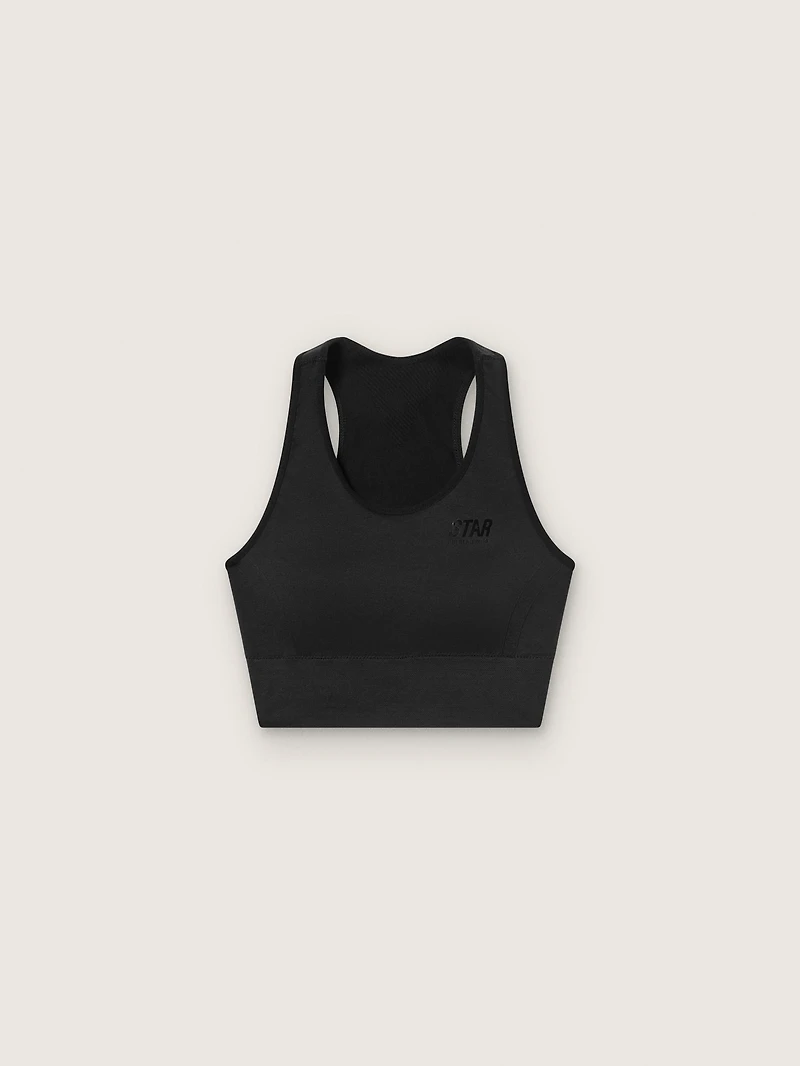 Women's black sports bra