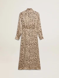 Women's silk-blend midi dress with a floral print