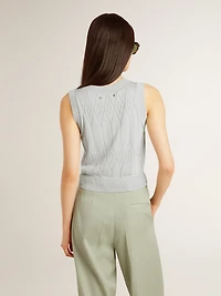 Women's sleeveless tank top baby blue knit