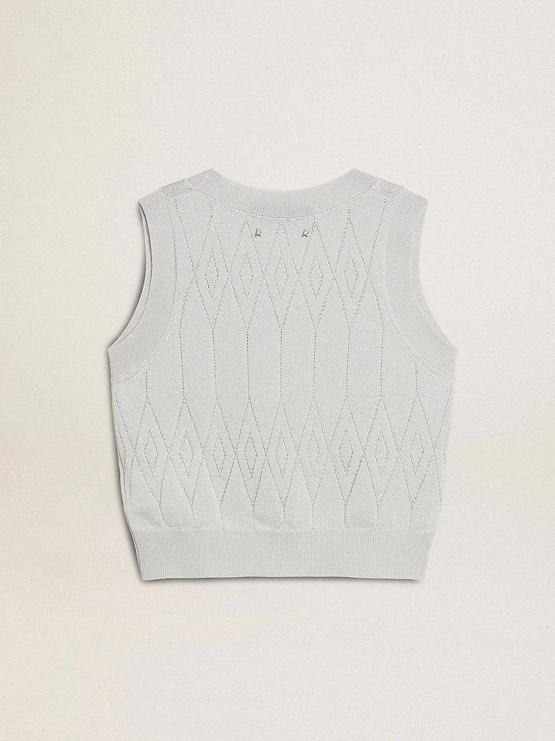 Women's sleeveless tank top baby blue knit