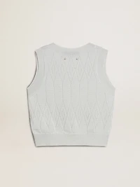 Women's sleeveless tank top baby blue knit