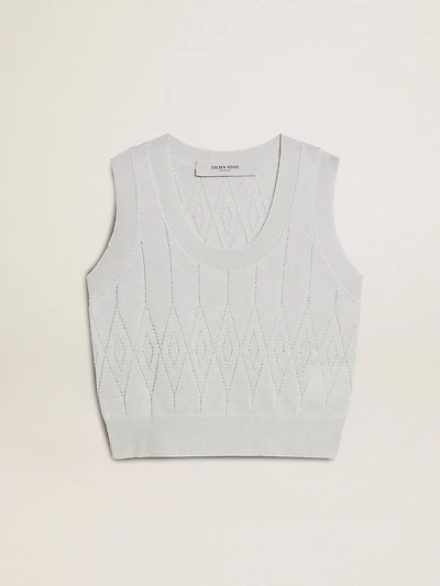 Women's sleeveless tank top baby blue knit
