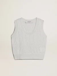 Women's sleeveless tank top baby blue knit