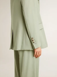 Women's blazer jacket in sage-green wool