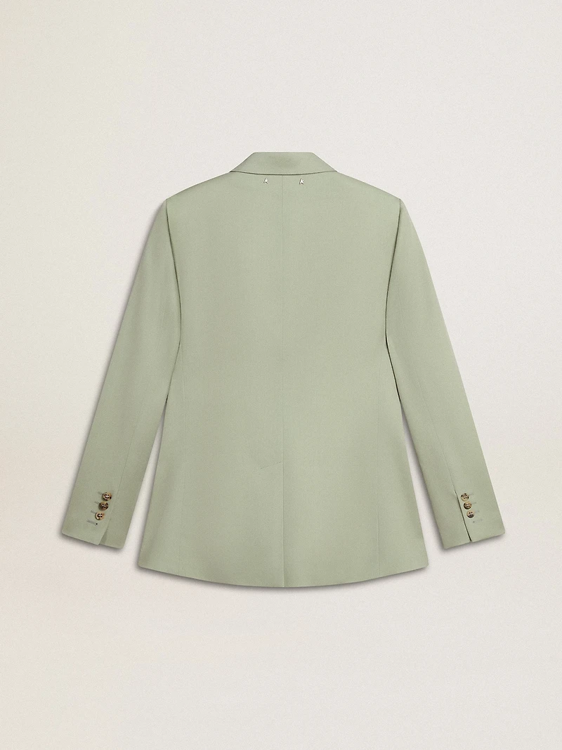 Women's blazer jacket in sage-green wool