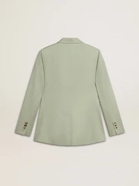Women's blazer jacket in sage-green wool