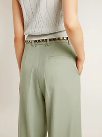 Women's pants in sage-green wool