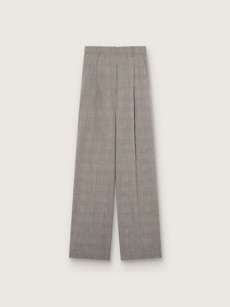 Women’s oversized pants gray Prince of Wales check