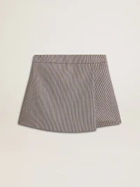 Women's gray mini shorts houndstooth wool