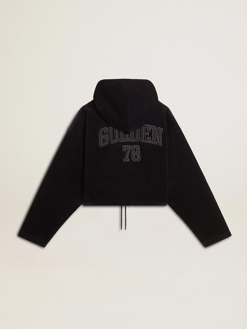 Women’s black chenille sweatshirt with embroidery on the back