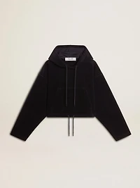 Women’s black chenille sweatshirt with embroidery on the back