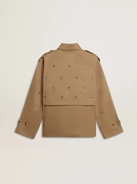 Women's oversized trench coat with crystals