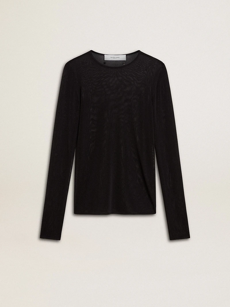 Women's black crew neck t-shirt