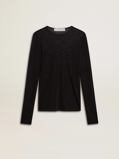 Women's black crew neck t-shirt