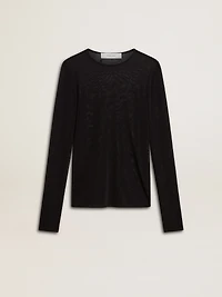 Women's black crew neck t-shirt