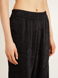 Women's black joggers with a tone-on-tone toile de jouy print