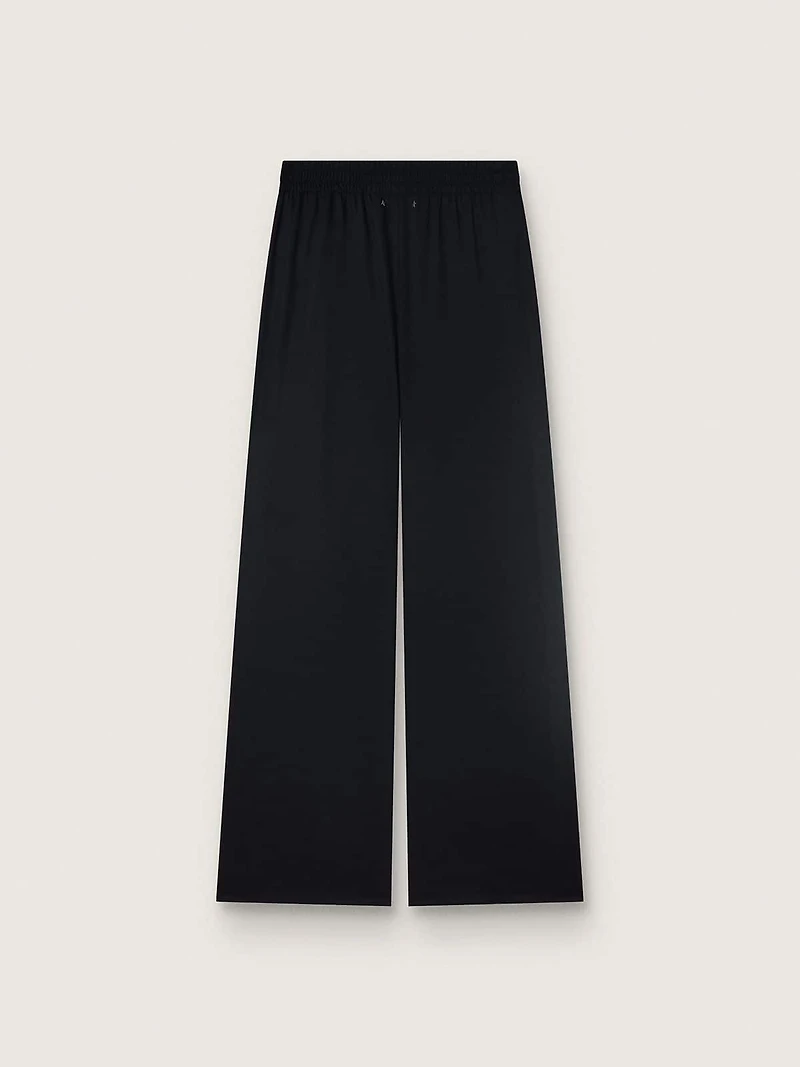 Women's sweatpants black wool twill with sequin embroidery