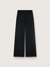 Women's sweatpants black wool twill with sequin embroidery