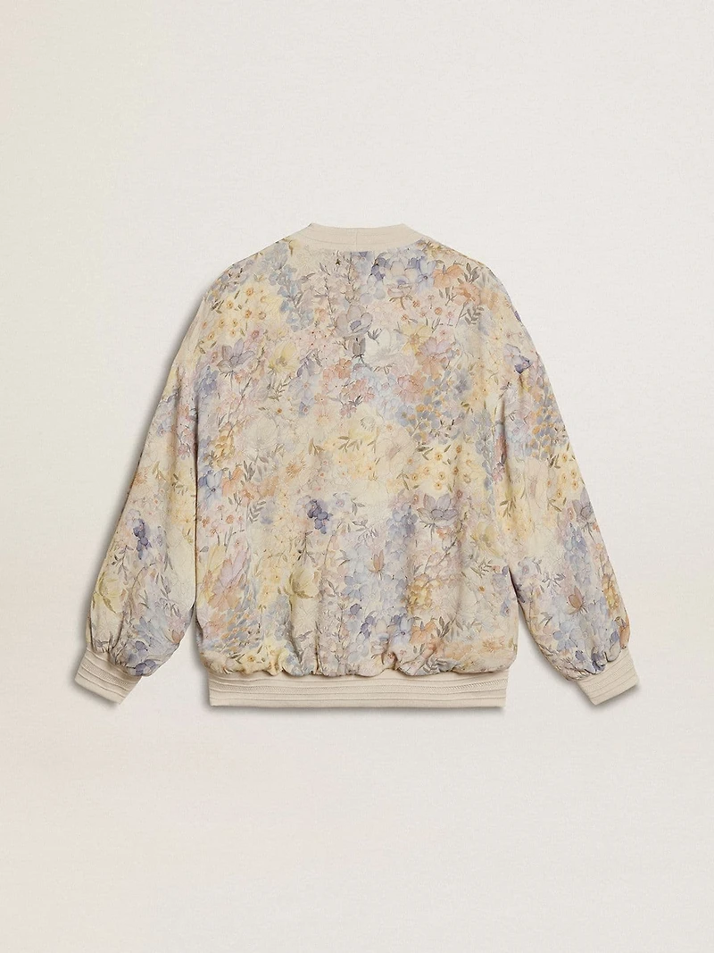 Women’s cardigan with floral print and embroidery