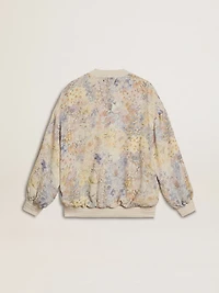 Women’s cardigan with floral print and embroidery