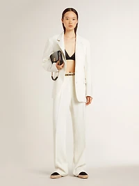 Women's black crochet top with crystals