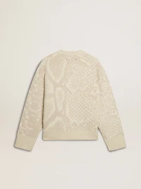 Women’s beige CNY sweater with patterns