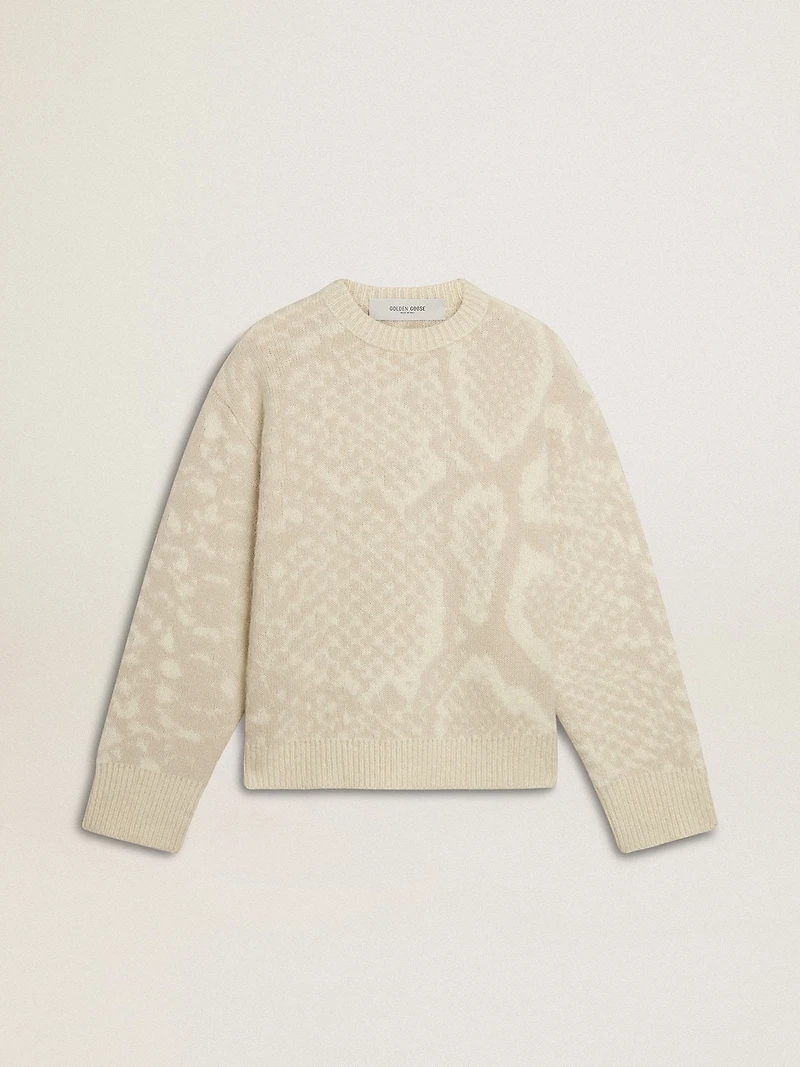 Women’s beige CNY sweater with patterns