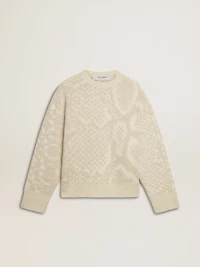 Women’s beige CNY sweater with patterns