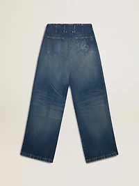 Women’s wide-leg medium wash CNY jeans