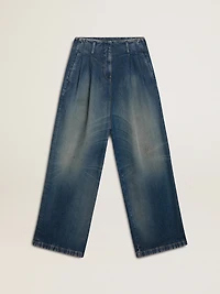 Women’s wide-leg medium wash CNY jeans